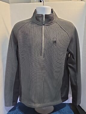 Spyder Men’s Gray 1/2 Zip Sweater Pullover, Medium